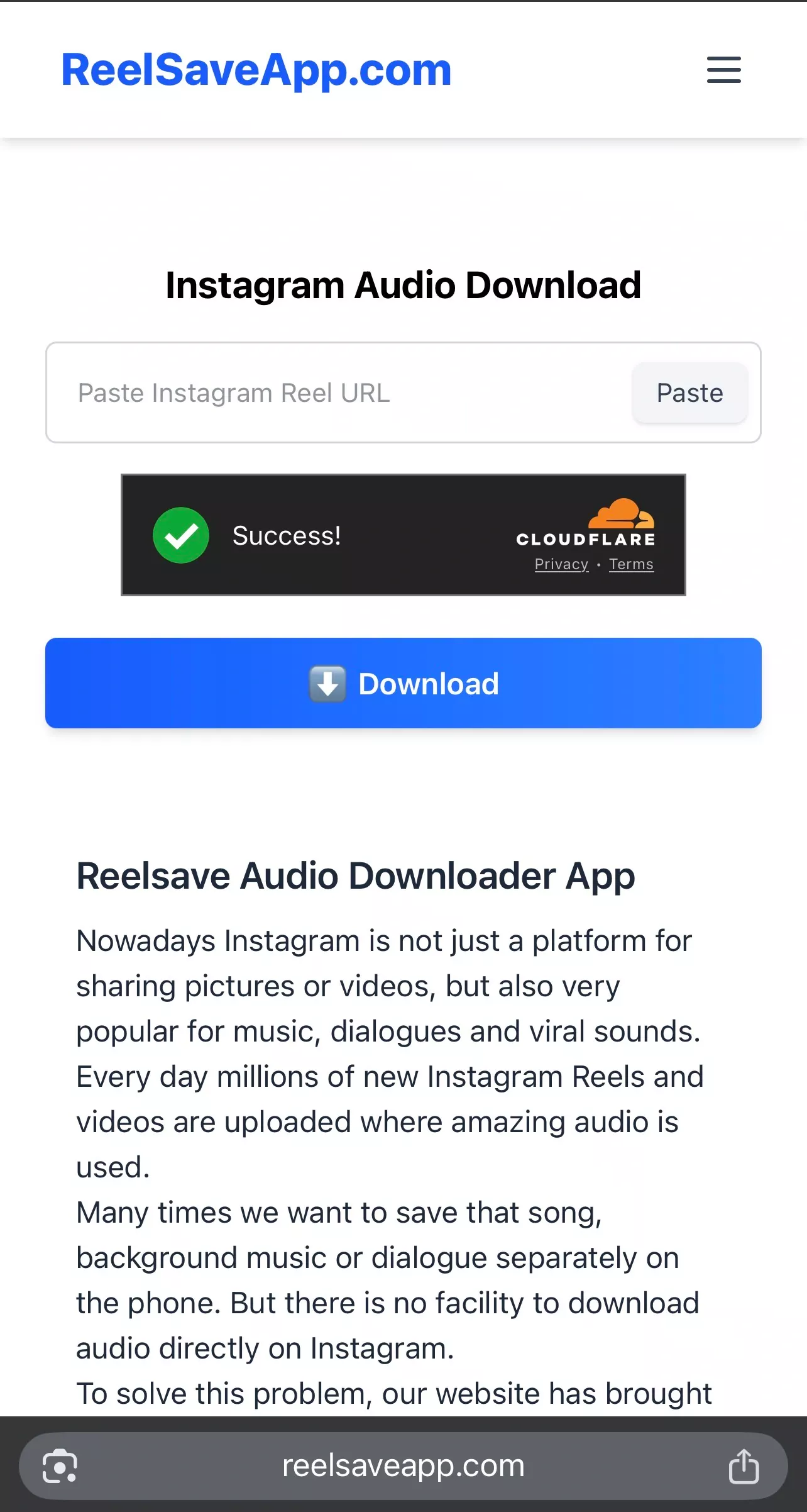 Instagram Audio Downloader<