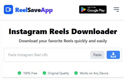 Instagram Reels Downloader: paste a public Reel link to save it in HD
