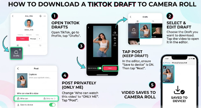 How to Download a TikTok Draft to Camera Roll